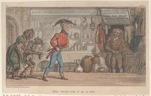 Johnny Newcome gaat voorraad inslaan, uit De militaire avonturen van Johnny Newcome, 1815