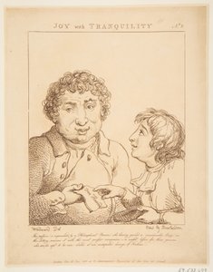 Vreugde met rust Le Brun Travested, of karikaturen van de passies, 21 januari 1800 door Thomas Rowlandson