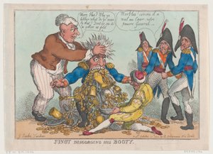 Junot spuugt zijn buit uit, 17 oktober 1808 door Thomas Rowlandson
