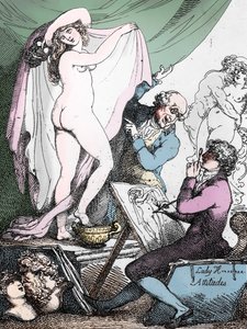 De houding van Lady Hamilton, ca. 1790 (ets) (z/w foto)