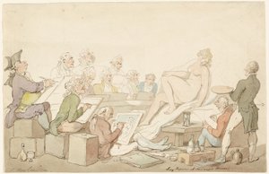 Lay-figuur in Somerset House door Thomas Rowlandson