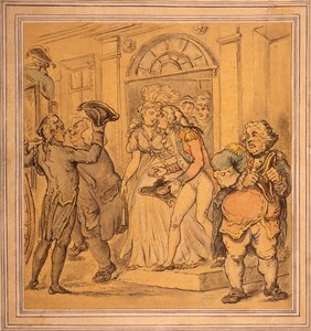 Vertrek na een feest, laat 18e-begin 19e eeuw door Thomas Rowlandson