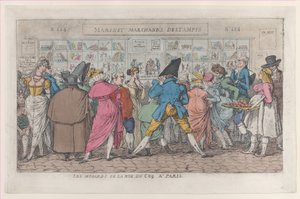 Les Musards de la Rue du Coq à Paris Dawdlers van de Rue Coq, ca. 1810 door Thomas Rowlandson