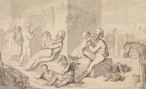 Kazerne van de lichte cavalerie door Thomas Rowlandson
