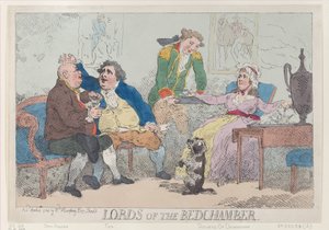 Heren van de slaapkamer, 14 april 1784 door Thomas Rowlandson