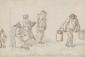 Parijse straatfiguren door Thomas Rowlandson