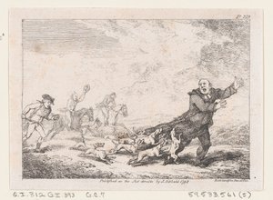 Parson Adams Betrokken bij een Gevaarlijk Jachtavontuur, uit De Avonturen van Joseph Andre..., 1792 door Thomas Rowlandson