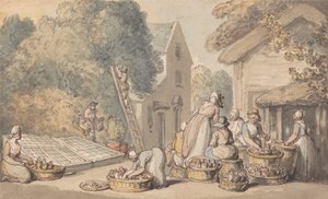 Moerbeien plukken door Thomas Rowlandson