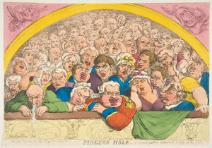Pidgeon Hole. Een Kloostertuin Vinding om de Goden op te Sluiten door Thomas Rowlandson