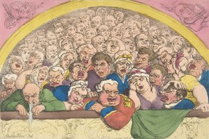 Pidgeon Hole. Een Kloostertuin Vinding om de Goden op te Sluiten, 20 februari 1811 door Thomas Rowlandson
