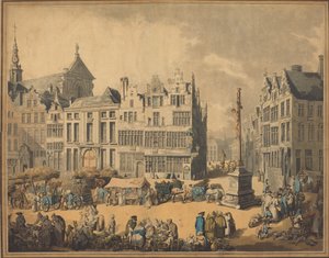 Place de Meir in Antwerpen, 1797 door Thomas Rowlandson