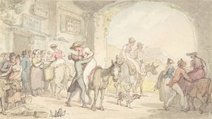Plezier van een Poste aux Anes, uit Sentimentele Reizen door Thomas Rowlandson