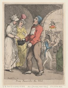 Denk aan de Blinden, 1801 door Thomas Rowlandson