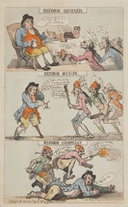 Hervorming aanbevolen – Hervorming gestart – Hervorming voltooid (afgerond) door Thomas Rowlandson