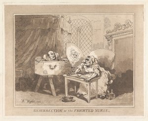 De wederopstanding of de bange verpleegster door Thomas Rowlandson