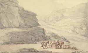 Rotsachtige scène aan de noordkust, Cornwall door Thomas Rowlandson