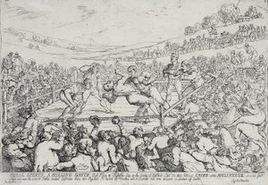 Plattelandssporten - Een bokswedstrijd, 28 september door Thomas Rowlandson
