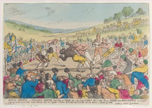 Plattelandssporten, Een Bokswedstrijd, 29 september 1811 door Thomas Rowlandson