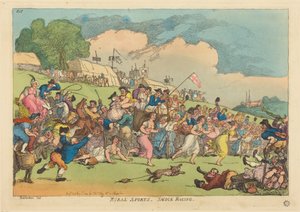 Plattelandssporten. Smockracen door Thomas Rowlandson