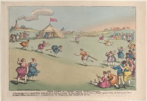 Plattelandssporten of een buitengewone cricketwedstrijd, 10 oktober 1811 door Thomas Rowlandson