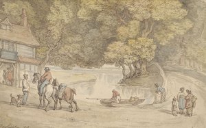 Rustiek tafereel met een rivier en een brug