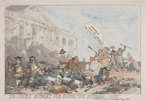 Sir Cecils begroting voor de aflossing van de staatsschuld door Thomas Rowlandson