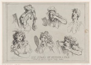 Zes stadia van het herstellen van een gezicht, toegewijd met respect aan de Eerwaarde Lady Ar..., 29 mei 1792