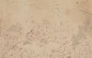 Geschetst bij de Cockpit, Nottingham door Thomas Rowlandson