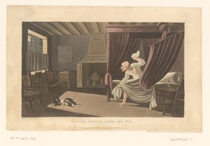 Slaapkamer met ratten die de pruik van Doctor Syntax opeten door Thomas Rowlandson