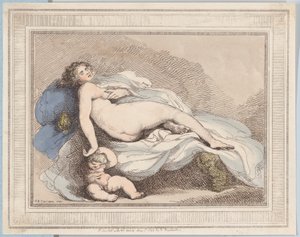 Slapende Venus en Liefde, 1799 door Thomas Rowlandson