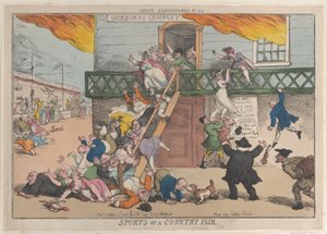Sporten op een dorpskermis, 5 oktober 1810. door Thomas Rowlandson