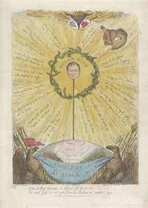 Spotprent met Napoleon als de poolster, 1813 door Thomas Rowlandson