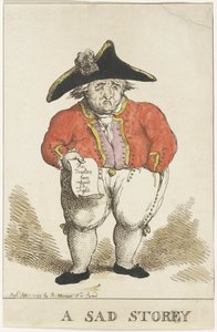 Spotprent op de Bataafse schout-bij-nacht Samuel Story, 1799 door Thomas Rowlandson