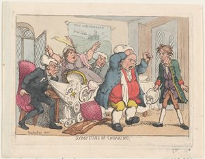 Symptomen van verstikking, 1806, uitgegeven 25 augustus 1808 door Thomas Rowlandson