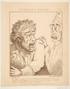 Terrour of Fright Le Brun Travested, of Karikaturen van de Passies
