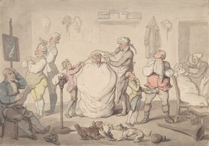 De kapperszaak, 1785-1805 door Thomas Rowlandson