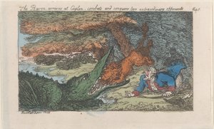 De baron arriveert in Ceylon, vecht en overwint twee buitengewone tegenstanders, [1809], heruitgegeven 1811 door Thomas Rowlandson