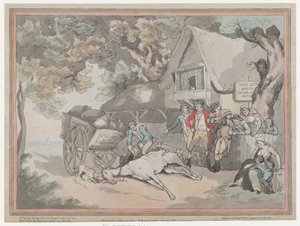 Het trekpaard uit Het leven van een renpaard, of De hoogmoedige racer, 20 juli 1789 door Thomas Rowlandson