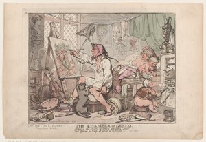 De kamer van de genialiteit, 2 april 1806 door Thomas Rowlandson