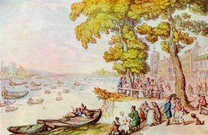 The Chelsea Mall door Thomas Rowlandson