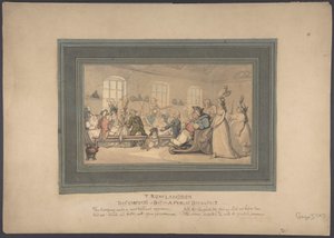 De geneugten van Bath: een openbaar ontbijt door Thomas Rowlandson