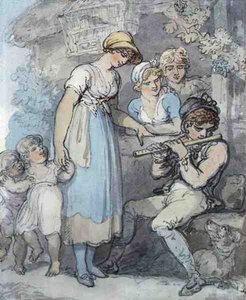 De fluitspeler door Thomas Rowlandson