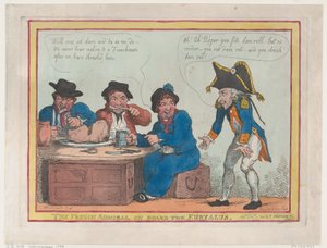 De Franse admiraal aan boord van de Euryalus, 11 december 1803 door Thomas Rowlandson