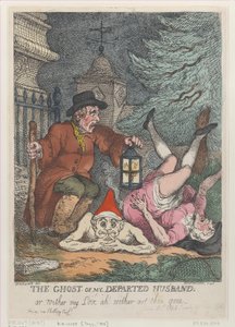 De Geest van Mijn Overleden Echtgenoot, of Waar is mijn Liefde heen door Thomas Rowlandson