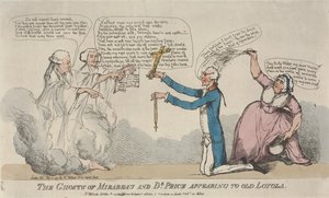 De geesten van Mirabeau en dr. Price verschijnen aan de oude Loyola door Thomas Rowlandson