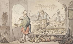 De Glasfabriek door Thomas Rowlandson