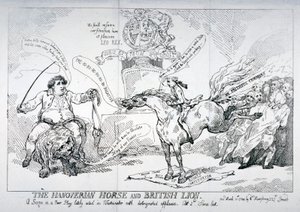 Het Hannoveraanse paard en de Britse leeuw, 1784