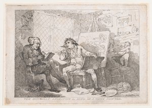 De Historicus die de Geest van een Jonge Schilder Animeert, 1784 door Thomas Rowlandson