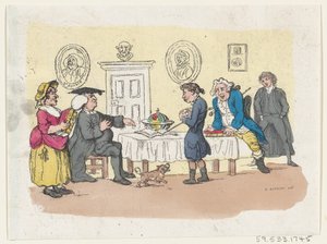 De hoop van de familie - Een toelating aan de universiteit door Thomas Rowlandson