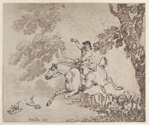 De jager door Thomas Rowlandson